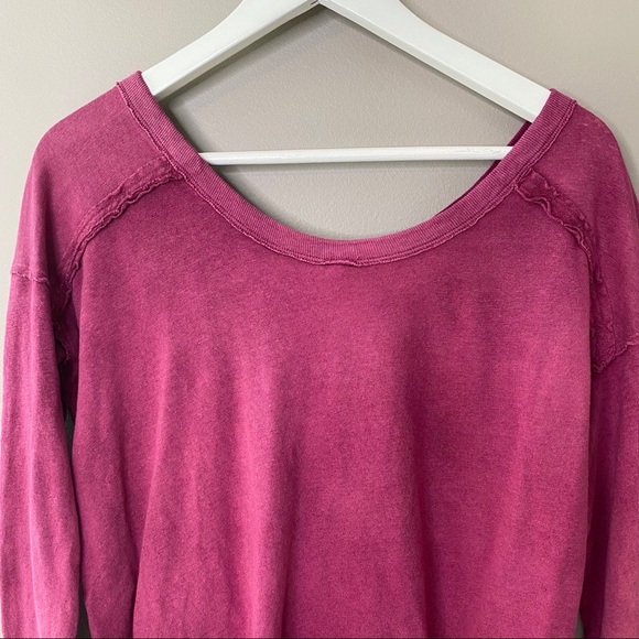 Free People Burnout Knit Top Pink Sz Small - Picture 10 of 11